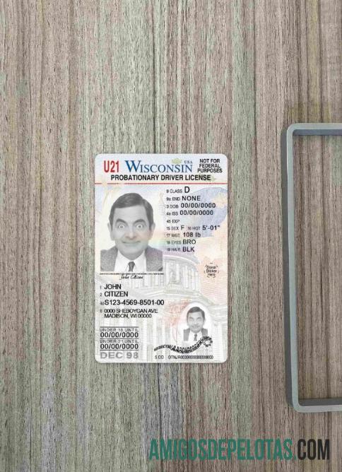 Carteira de habilitação dos EUA, Wisconsin, menores de 21 anos fotolook frente baixar para verificação